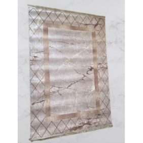 Tapis Beige avec Bordure Clé Grecque