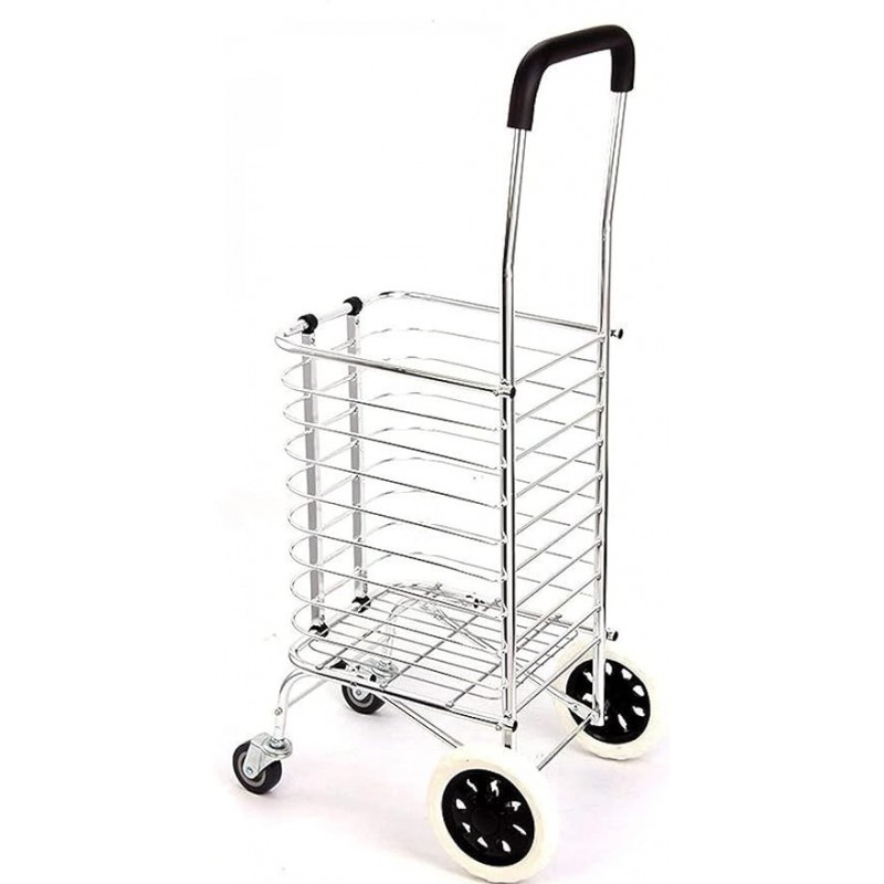 Foldable trolley with wheel, lightweight and stainless steel frame