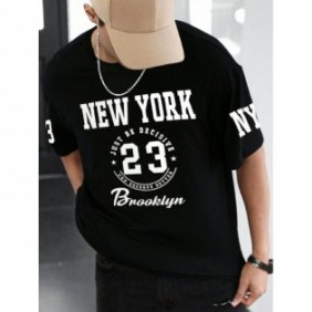 copy of T shirt New YORK Noir avec un design modern Oversize et style unique