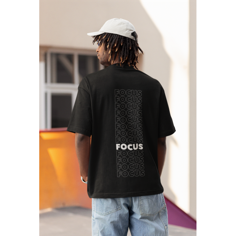 T SHIRT focus NOIR AVEC UN DESIGN MODERN FIT ET STYLE UNIQUE