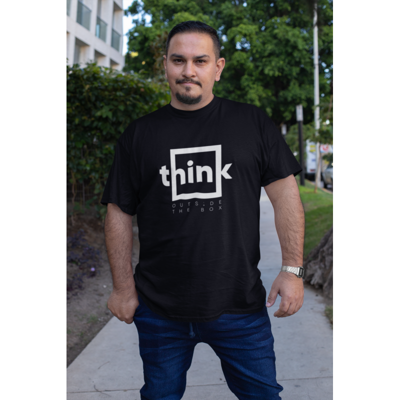 T SHIRT think outside the box NOIR AVEC UN DESIGN MODERN FIT ET STYLE UNIQUE