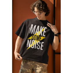 تي شيرت make some noise NOIR AVEC UN DESIGN MODERN FIT ET STYLE UNIQUE