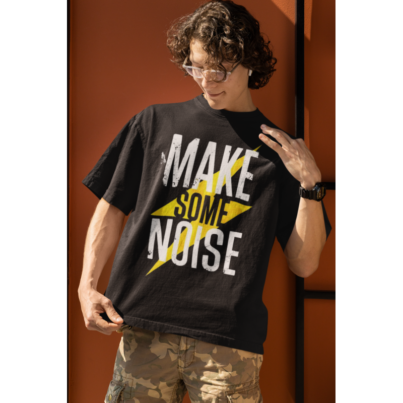 تي شيرت make some noise NOIR AVEC UN DESIGN MODERN FIT ET STYLE UNIQUE