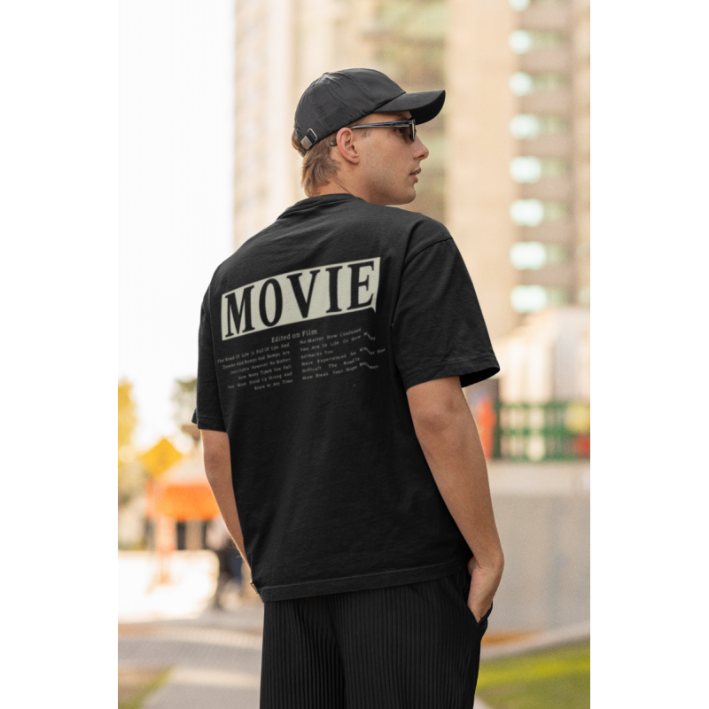 T SHIRT Movie NOIR AVEC UN DESIGN MODERN FIT ET STYLE UNIQUE