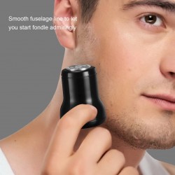 Farfi Rechargeable Electric Shaver Detachable Double Ring Floating Cutter Net Compact Reliable Razor Shaver for Travel (Plug