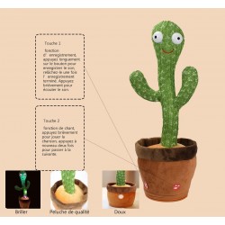 Cactus Qui Danse et Répète,Cactus Chantant et Dansant, Jouet de Danse Drôle pour Les Enfants,Parfait, Fête, Noël, Cadeau