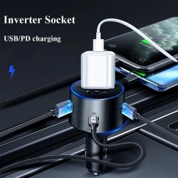 Convertisseur Chargeur Voiture 12v 220v PD Type-c QC3.0 Prise USB Adaptateur Charge Voiture 24V Convertisseur Puissance