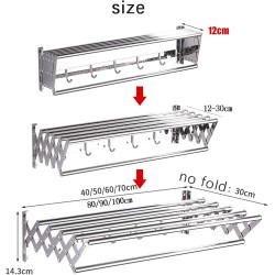 TCRAZY Support Mural de séchage à l'air rétractable Extensible en accordéon - 6 Barres pour Suspendre Les vêtements - Idéal pour