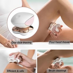 Rasoir électrique sans fil pour femme - Rasoir rechargeable - Rasoir étanche pour femme - Rasoir sans douleur pour les jambes,