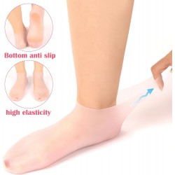 HENGBIRD Lot de 2 paires de chaussettes hydratantes en silicone pour la peau sèche et rugueuse et antidérapantes à l'aloe vera