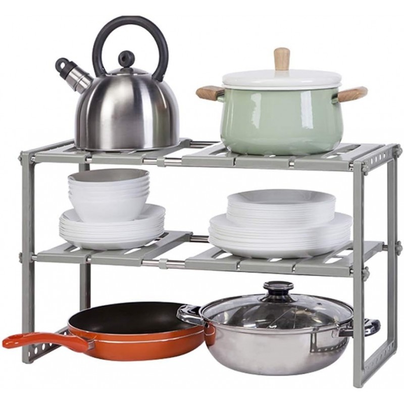 Étagère Rangement Cuisine Développables sous évier Organisateur - 2 Tier multifonctions Support de rangement avec tablettes