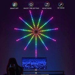 IMNISHNAY Lampe LED intelligente feu d'artifice pour décoration de chambre à coucher, bande lumineuse LED avec télécommande par