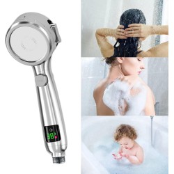 Tête de Douche Universelle, Têtes de Douche Haute Pression, Smart Water Saving Pulvérisateur Buse 4 Réglage de Vitesse Haute