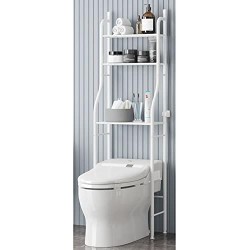 Support de rangement à 3 niveaux peu encombrant, simple et élégant au-dessus des toilettes, unité debout pour machine à laver