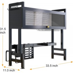 Égouttoir à vaisselle au-dessus de l'évier, égouttoir à vaisselle en acier inoxydable avec porte-ustensiles, égouttoir de