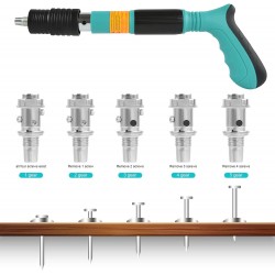 Cloueuse Rivet Gun avec 110 clous ronds, Pistolet à clous manuel en acier à 5 vitesses, pistolet à ongles portable pour mur en