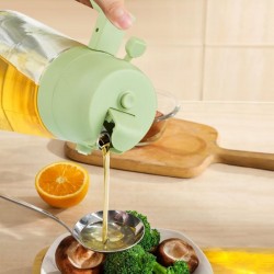 MENUBWPP 2 en 1 Pulvérisable et Versable Verre Bouteille D'huile, Huile Pulvérisateur et Distributeur, Huile D'olive Contrôle