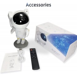 Lifelike Galaxy Projector Light, Astronaut Starry Nebula Lamp, Star Night Light, Timer and Remote,360° Adjustable, for Kids