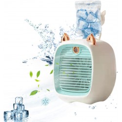 Ventilateur de climatiseur portable pour enfants, mini refroidisseur d'air évaporatif rechargeable en 3 vitesses, ventilateur et