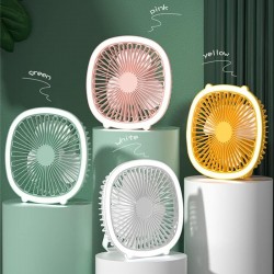 HOUKAI Ventilateur électrique de bureau domestique avec LED Lampe USB Charge de 1200mAh Ventilateur de plafond de