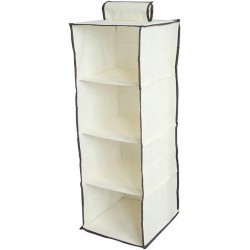 TOPBATHY Tissu Pendaison Placard Rangement Organisateur avec Tiroirs 4 Étagère pour Chaussures, Bottes Sacs à main, Embrayages,