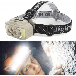 Alomejor LED phare avec écran d'alimentation, haute brillance COB LED phare pour le camping de pêche en cours d'exécution