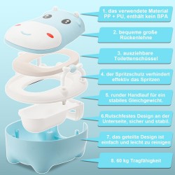 Ikodm Siège de toilette pour bébé, pot pour enfant, type de tiroir Baby Potty, entraîneur de toilette avec poignées, coussin en