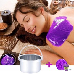 Chauffe Cire Avec 600g Epilation Cire pour Dépilatoire pour Corps, Jambes, Visage, Aisselles, Ensemble de Cire Dure Brésilienne