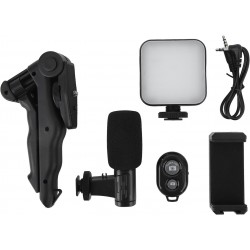 Kit Vidéo Vlog pour Smartphone, Stable, Lumière de Remplissage LED pour Appareil Photo, Trépied pour Selfie