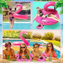 Bouée Flamant Gonflable, Bouée Flamant Rose Gonflable pour Adultes & Enfants, Flamingo Flottant Piscine Gonflable, Anneau de