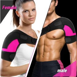 Bandage d'épaule pour femme - En néoprène - Double soutien réglable au niveau de l'articulation de l'épaule - Prévention des