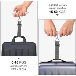 Blendura Pèse Bagage Electronique, Balance Portable Pese Valise de Voyage, Fonction Mesure de Température, Fonction Tare MAX 50