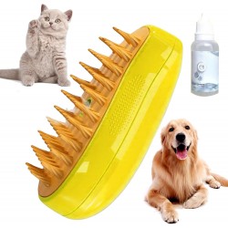 Whrcy Cat Steamy Brush, Brosse À Vapeur 3 en 1 pour Chiens Chats, Brosse De Toilettage Autonettoyante pour Eliminer Efficacement