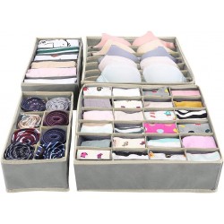 Rajima Boîte de rangement pliable pour sous-vêtements et chaussettes, boîte de rangement en tissu pour tiroirs, armoire, tables,