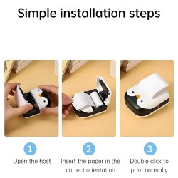 WISHKEY Penguin Design Mini Imprimante Portable, Connectivité Sans Fil Bluetooth pour Android et iOS Système, Imprimante