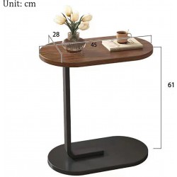 Table d'appoint industrielle, table d'appoint de canapé en forme de C – Assemblage facile, station de travail portable pour