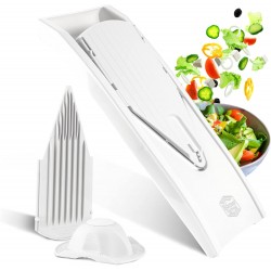 Börner Mandoline V1 ClassicLine (Starter Set) • Mandoline Réglable pour Légumes & Fruits • Avec 4 Inserts, Porte-fruits •