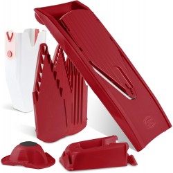 Börner Mandoline V1 ClassicLine (Starter Set) • Mandoline Réglable pour Légumes & Fruits • Avec 4 Inserts, Porte-fruits •