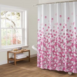 RIDEAU DE BAIN PÉTALES ROSE