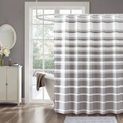 RIDEAU DE BAIN REYURES MARRON