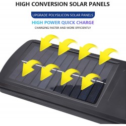 Spot solaire LED extérieur 240 LED, lampe avec détecteur de mouvement et télécommande, 3 modes réglables, IP65 étanche, parfait