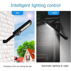 Spot solaire LED extérieur 240 LED, lampe avec détecteur de mouvement et télécommande, 3 modes réglables, IP65 étanche, parfait