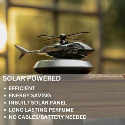 PROODOS Car Accessories Interior Solar Car Perfumes And Fresheners for Dashboard | Solar Helicopter Car Air Freshener (SILVER)