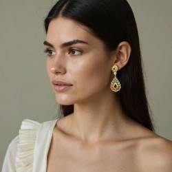Elegant Gold Filigree Drop...