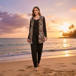 Leopard Print Cardigan Set