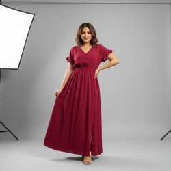 Elegant Burgundy Maxi Dress