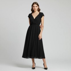 Elegant Black Midi Dress