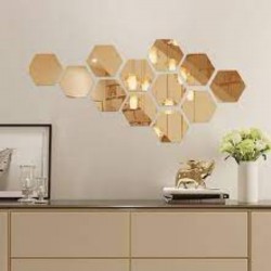 Hexagonal Mirror Wall Decor...