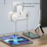 Wall-mounted power strip with 3 USB charging ports