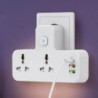 Wall-mounted power strip with 3 USB charging ports